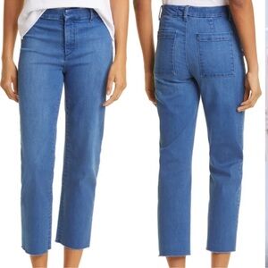 Frank & Eileen Kinsale Jeans size 2 Medium Wash‎ Stretch Ankle Pants Raw Hem